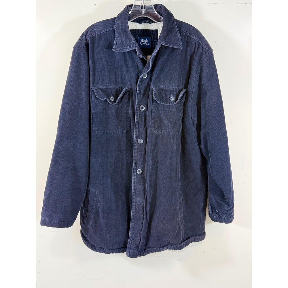 Vintage High Sierra Corduroy Sherpa Lined Jacket Men's L Blue Workwear